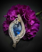Load image into Gallery viewer, Faceted Blue Labradorite Wirewrapped Pendant