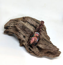 Load image into Gallery viewer, Handmade Antiqued Copper Wire Woven Celtic Style Rainbow Labradorite Pendant