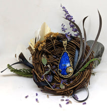 Load image into Gallery viewer, Handmade Wirewrapped Lapis and Welo Opal Pendant