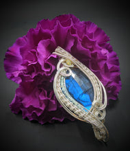 Load image into Gallery viewer, Faceted Blue Labradorite Wirewrapped Pendant
