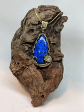 Load image into Gallery viewer, Handmade Wirewrapped Lapis and Welo Opal Pendant
