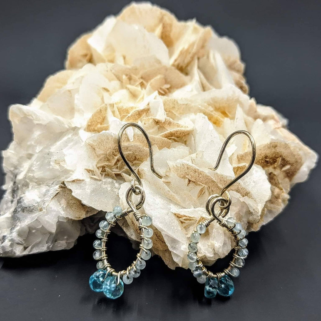 Sky Blue Apatite and Aquamarine Earrings