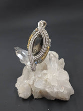 Load image into Gallery viewer, Faceted smoky quartz in Sterling with citrine and labradorite accents
