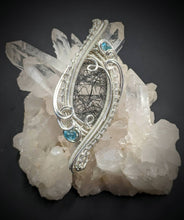 Load image into Gallery viewer, AAA Quality Rutile quartz handmade pendant with sky blue apatite in sterling silver
