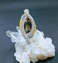 Load image into Gallery viewer, Faceted smoky quartz in Sterling with citrine and labradorite accents
