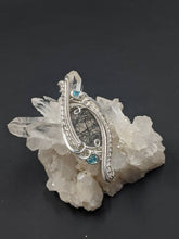 Load image into Gallery viewer, AAA Quality Rutile quartz handmade pendant with sky blue apatite in sterling silver
