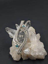 Load image into Gallery viewer, AAA Quality Rutile quartz handmade pendant with sky blue apatite in sterling silver
