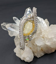 Load image into Gallery viewer, Faceted Sunshine Citrine wrapped in sterling silver
