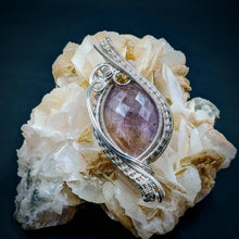 Load image into Gallery viewer, Wirewrapped Faceted Ametrine Pendant with faceted Citrine accent
