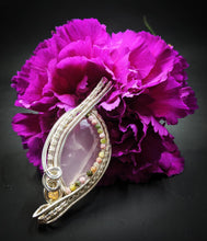 Load image into Gallery viewer, Faceted Rose Quartz with Watermelon Tourmaline and Welo Opal accent
