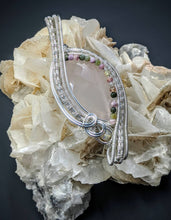 Load image into Gallery viewer, Faceted Rose Quartz with Watermelon Tourmaline and Welo Opal accent
